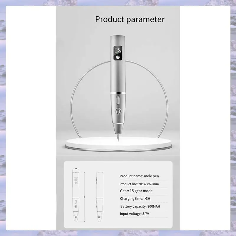 

2025-Mole Spotting Pen Laser Spotting Pen Beauty Instrument Painless Spotting Pen Silver Gray 1Set