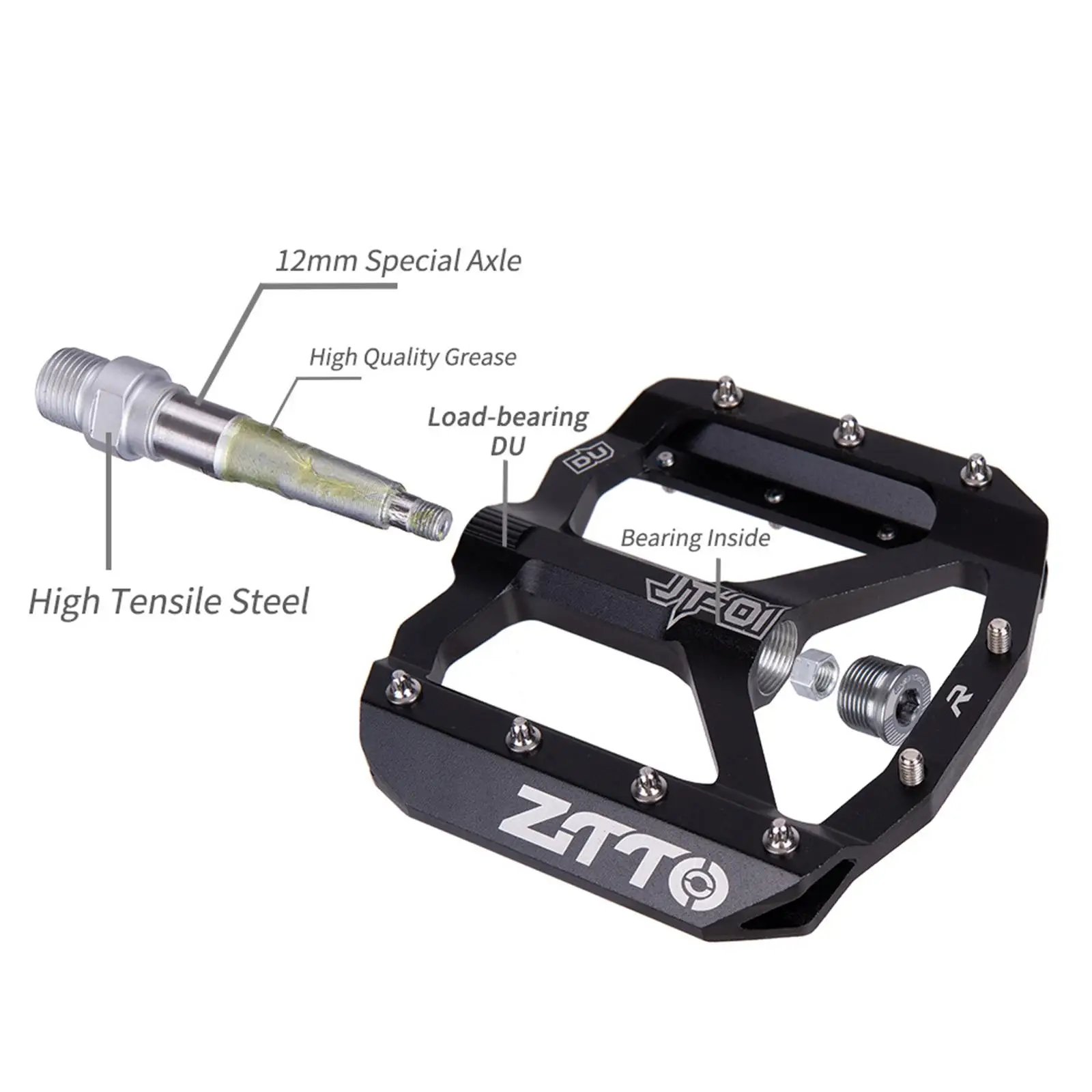 2Pcs Bicycle Pedal Mountain Bike Pedal Bicycle Accessories Aluminum Alloy Bike Bearing Pedals MTB Pedal
