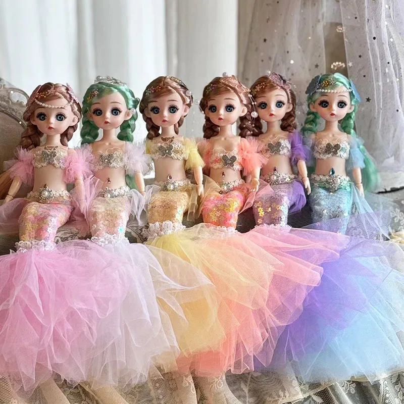 12 pouces sirène princesse Ariel poupée habiller ensemble de jeu avec robes de mariée enfants semblant jouer boîte-cadeau pour anniversaire noël