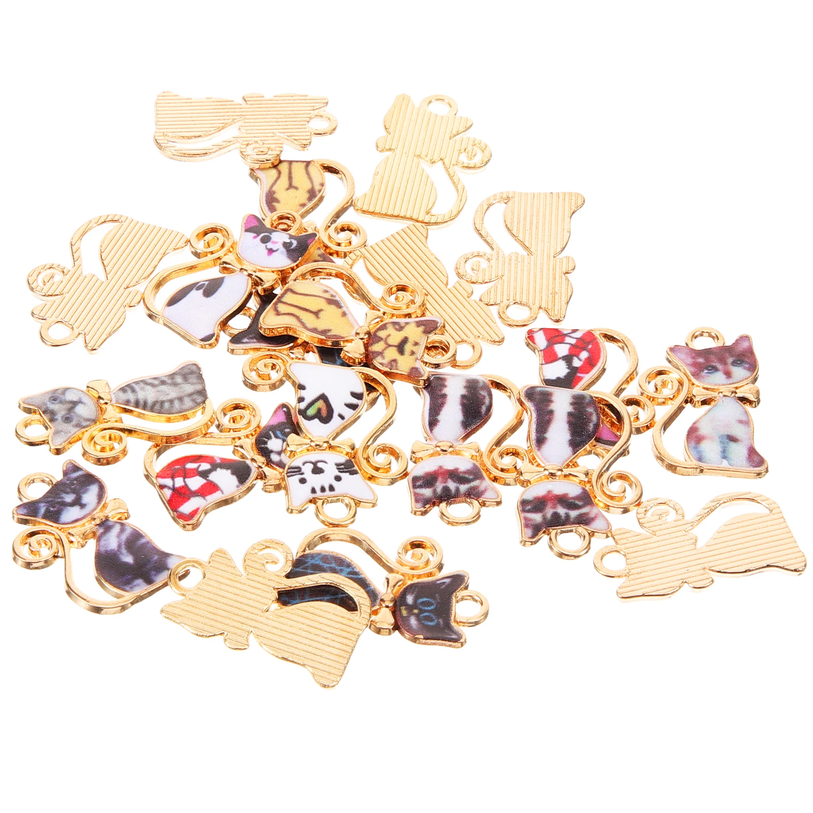 

20 Pcs Craft Charms Cat Decoration for Bracelet Making Earrings Cute Animal Statue