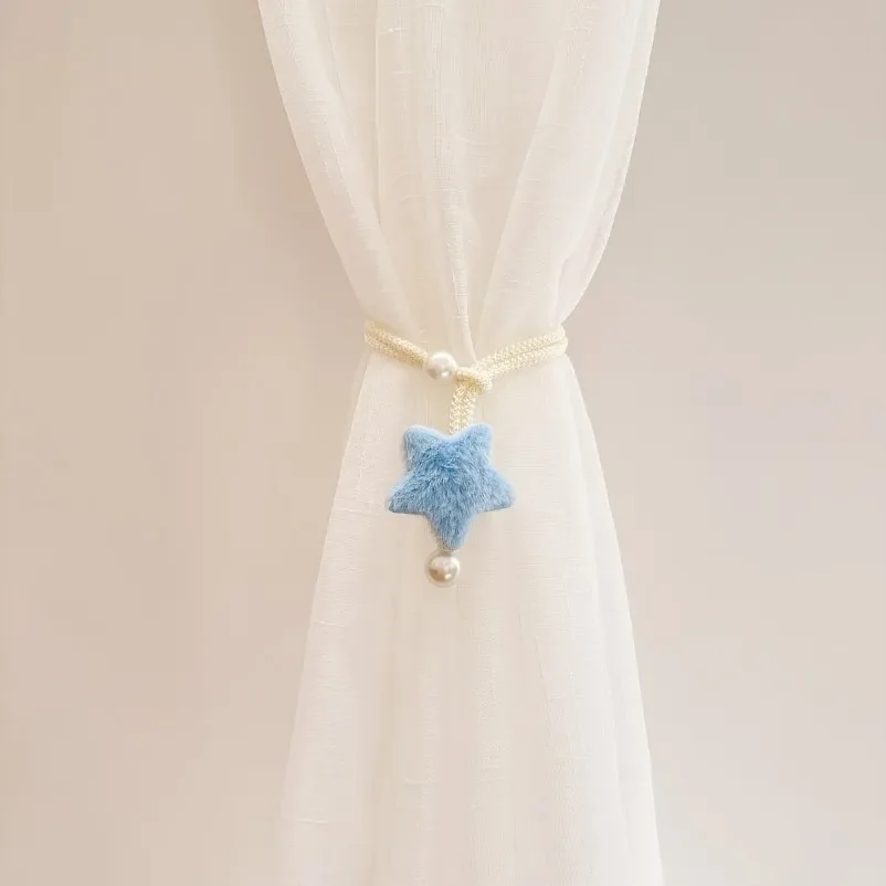 Star decoration curtain tie rope Simple imitation pearl curtain rope gauze curtain strap Cotton tent storage rope