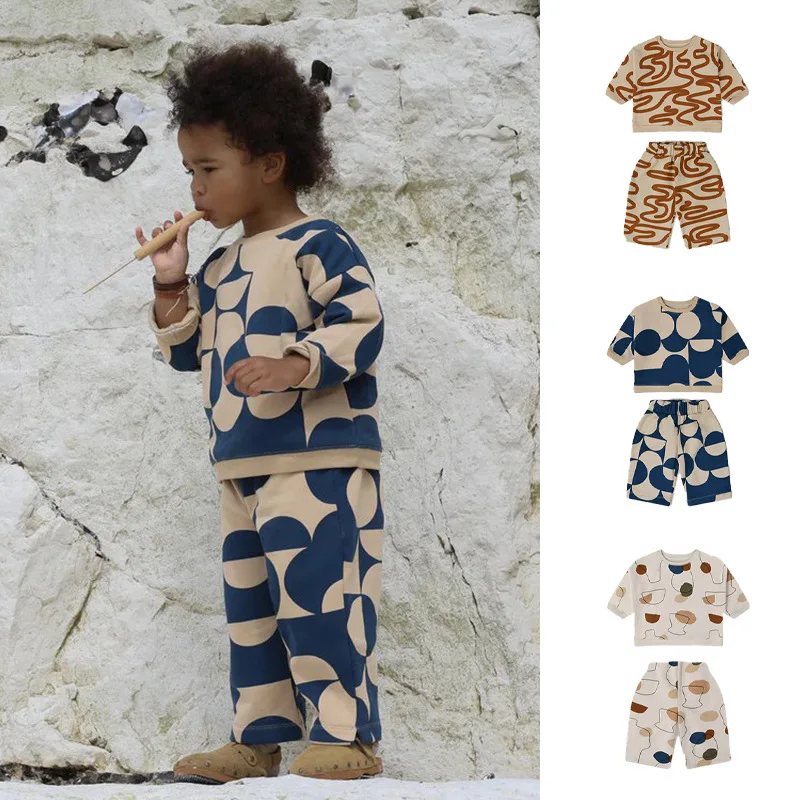 

Children's Sweatshirts Sweatpant For 2024 New Autumn Winter European and American Child Boys Girls Cartoon Two-piece Set