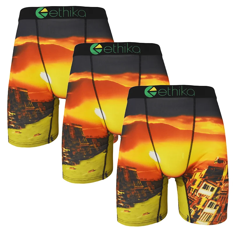 

Мужское нижнее белье ETHIKA, боксеры Cueca, модное мужское нижнее белье с принтом, летние дышащие мужские трусы, нижнее белье, трусы больших размеров