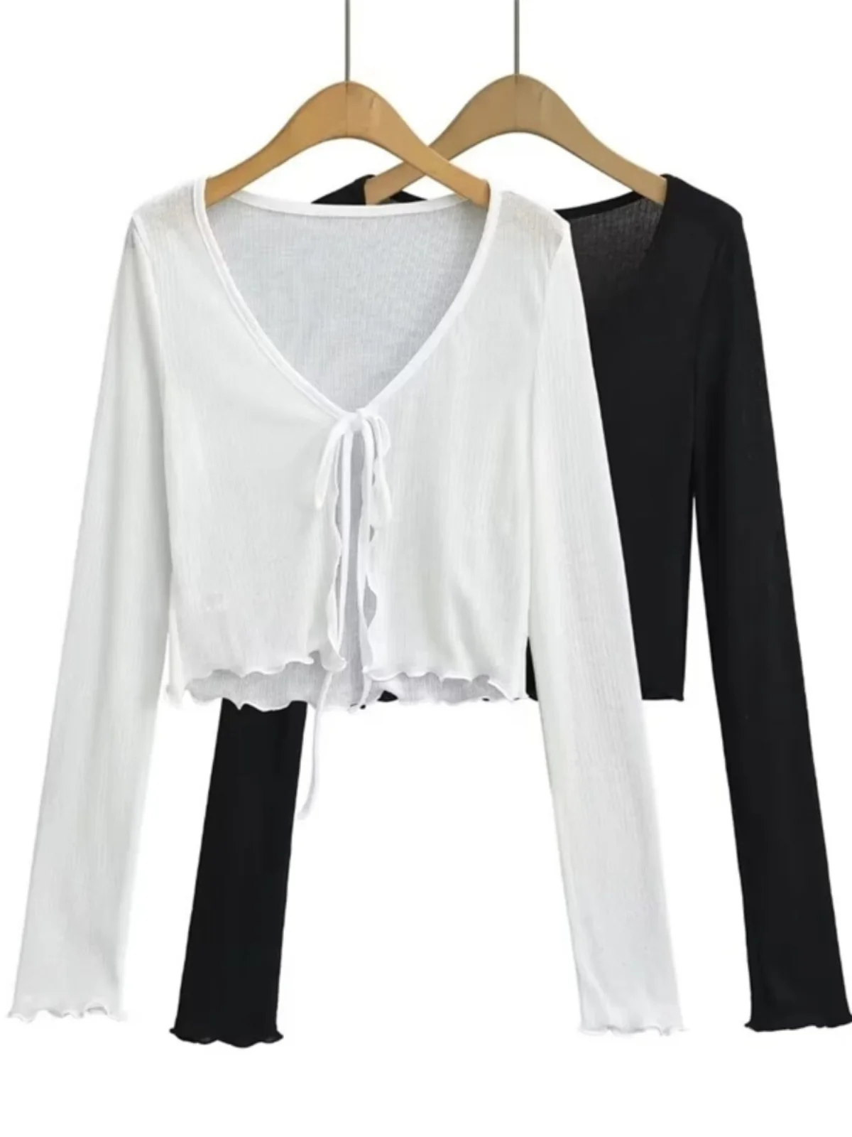 Cardigan Casual Versátil Estilo Americano, Transparente, Leve, para Proteção Solar e Ar Condicionado