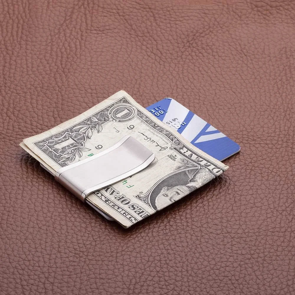 1/2 Pack Stainless Steel Money Clip Men's Wallet Simple Design Credit Card Holder Wallet Cash Organizer