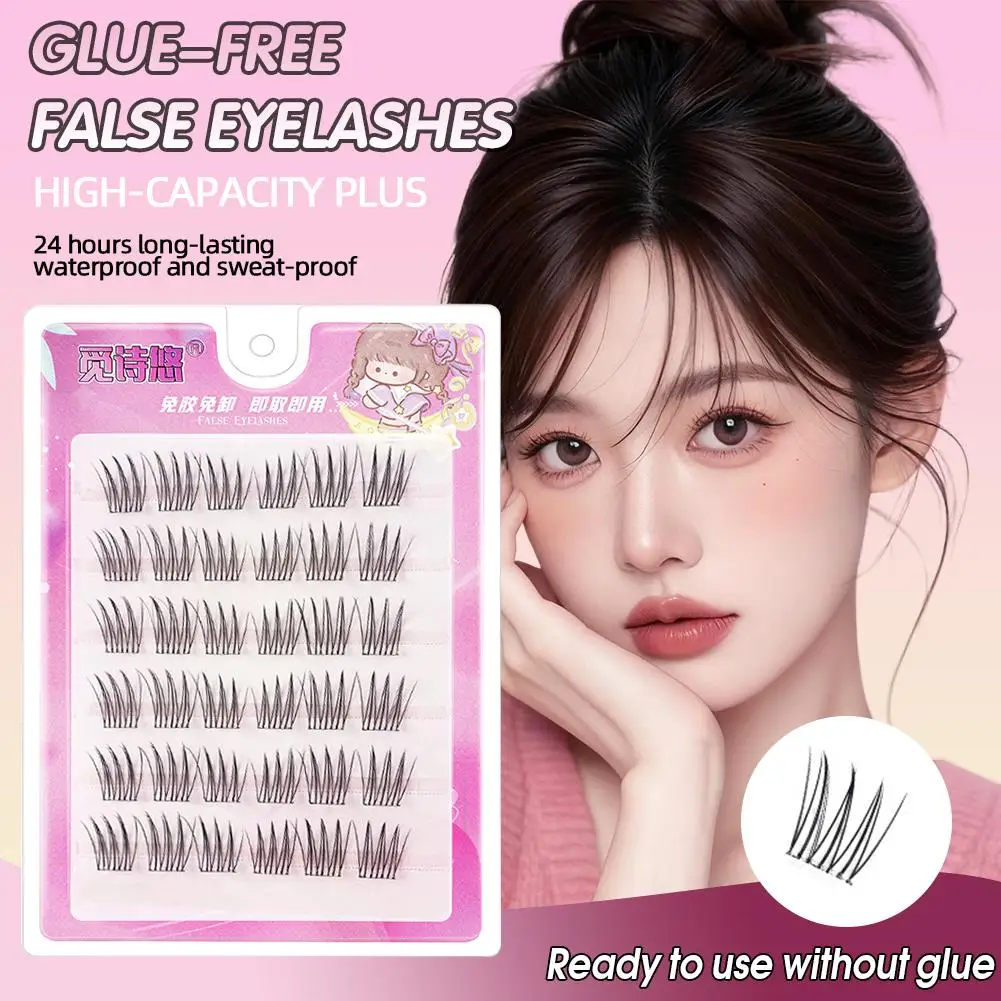 سعة كبيرة خالية من الغراء الرموش الصناعية مجموعة واحدة مقاوم للماء C-كرة لولبية الطبيعية ذاتية اللصق الرموش الصناعية ماكياج مستحضرات التجميل