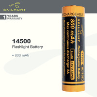 Skilhunt 14500 Flashlight Battery 800mAh, Continuous Discharge Current(Max) 2A, Short-circuit / Circuit Protection