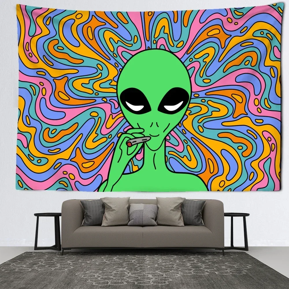 psychedelic vertigo alien tapestry witchcraft mysterious bohemian dormitory home decoration tapestry 70X100CM