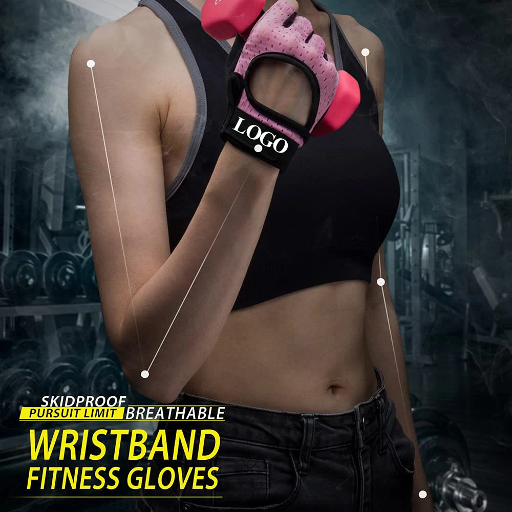 Gym Gloves Fitness Weight Lifting Gloves Training Sports Body Building Exercise Cycling Workout Glove with Wrist Wrap Support