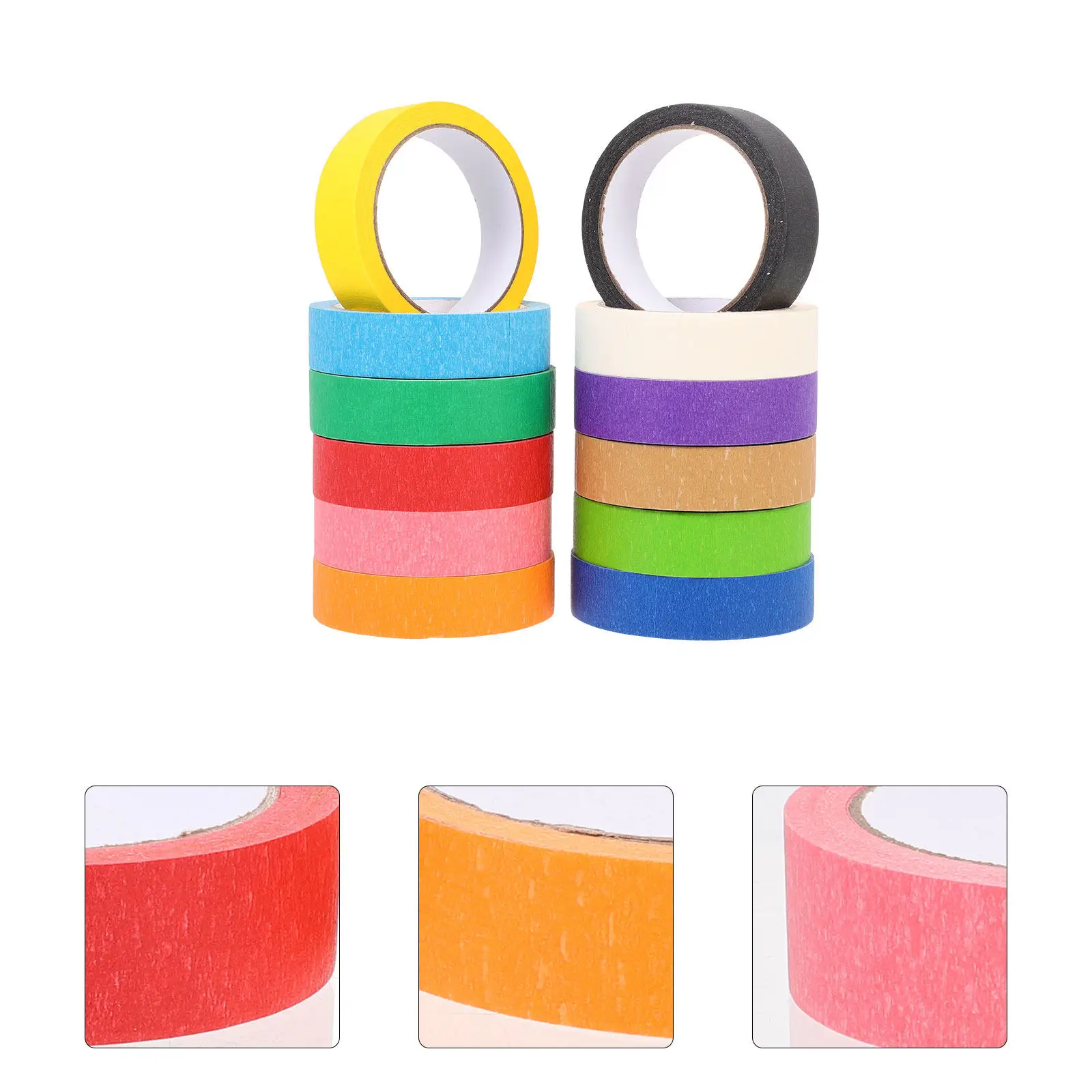 

12 Rolls Colorful Masking Tape for Painting DIY Crafts Art Projects High Temp Resistant Easy Peel No Residue Adhesive Painter