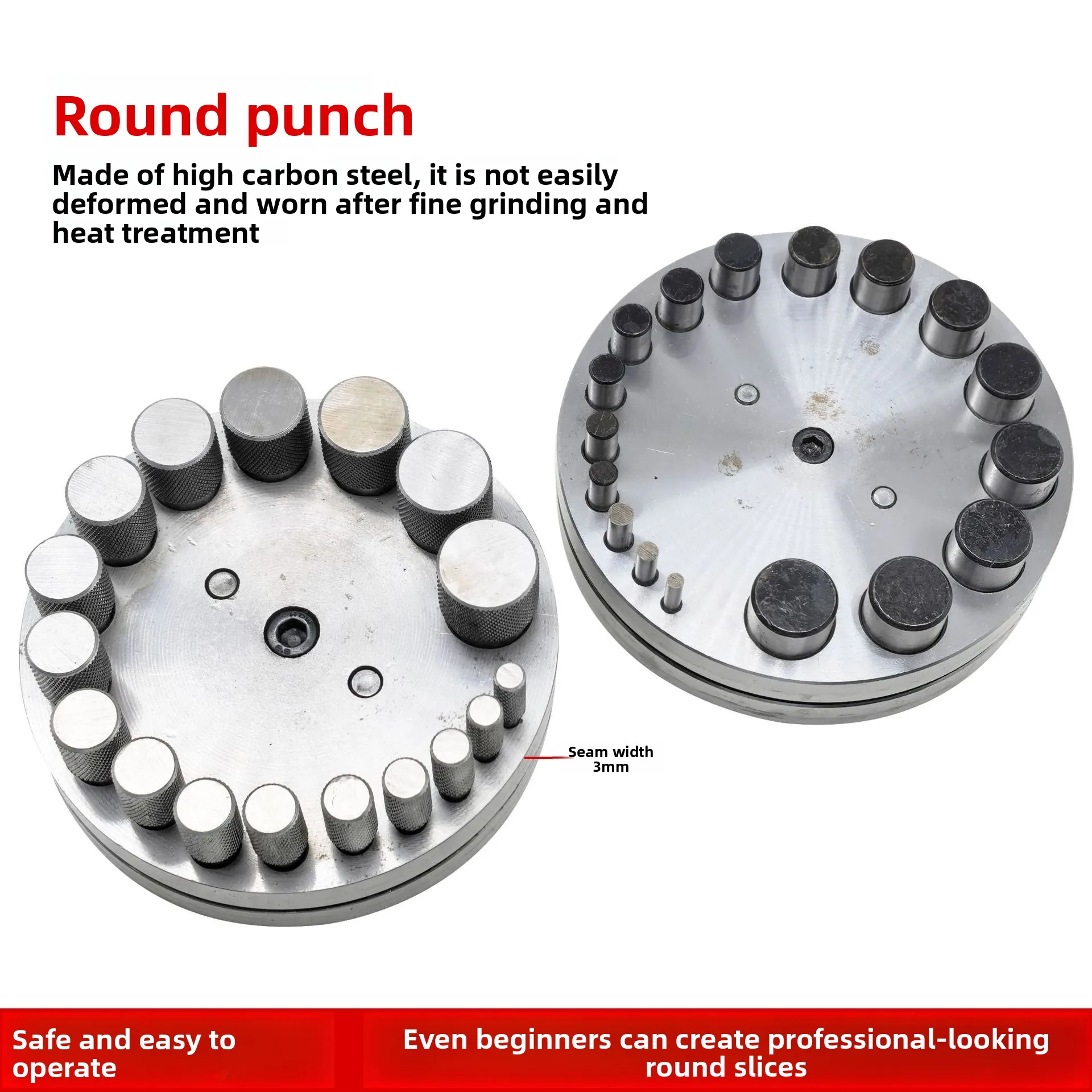 Multifunctional Hole Punch Mold for Gold Silver Copper Sheet Craft - 5-in-1 Square Stamping Block Durable Steel Jewelry tools
