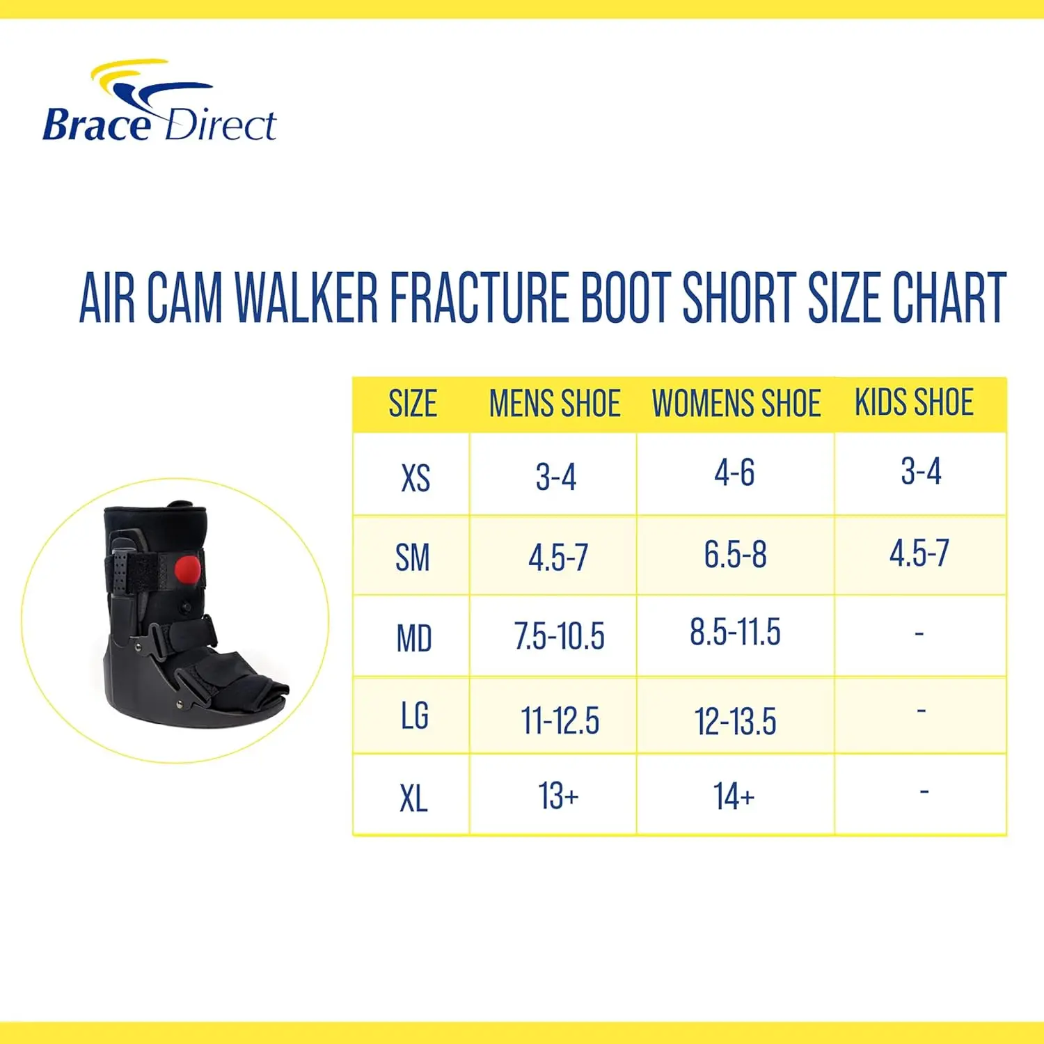 

Brace Air CAM Walker Fracture Orthopedic Boot Short - Complete Medical Recovery, Protection, Healing and Boot - Toe Foot or Ank