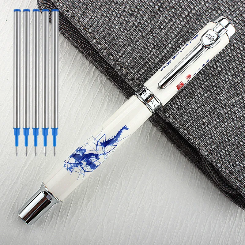 JinHao Ceramics Luxury Business Metal Signature Pen Office Student Ballpoint Pen Stationery Neutral Pen for School Supplies