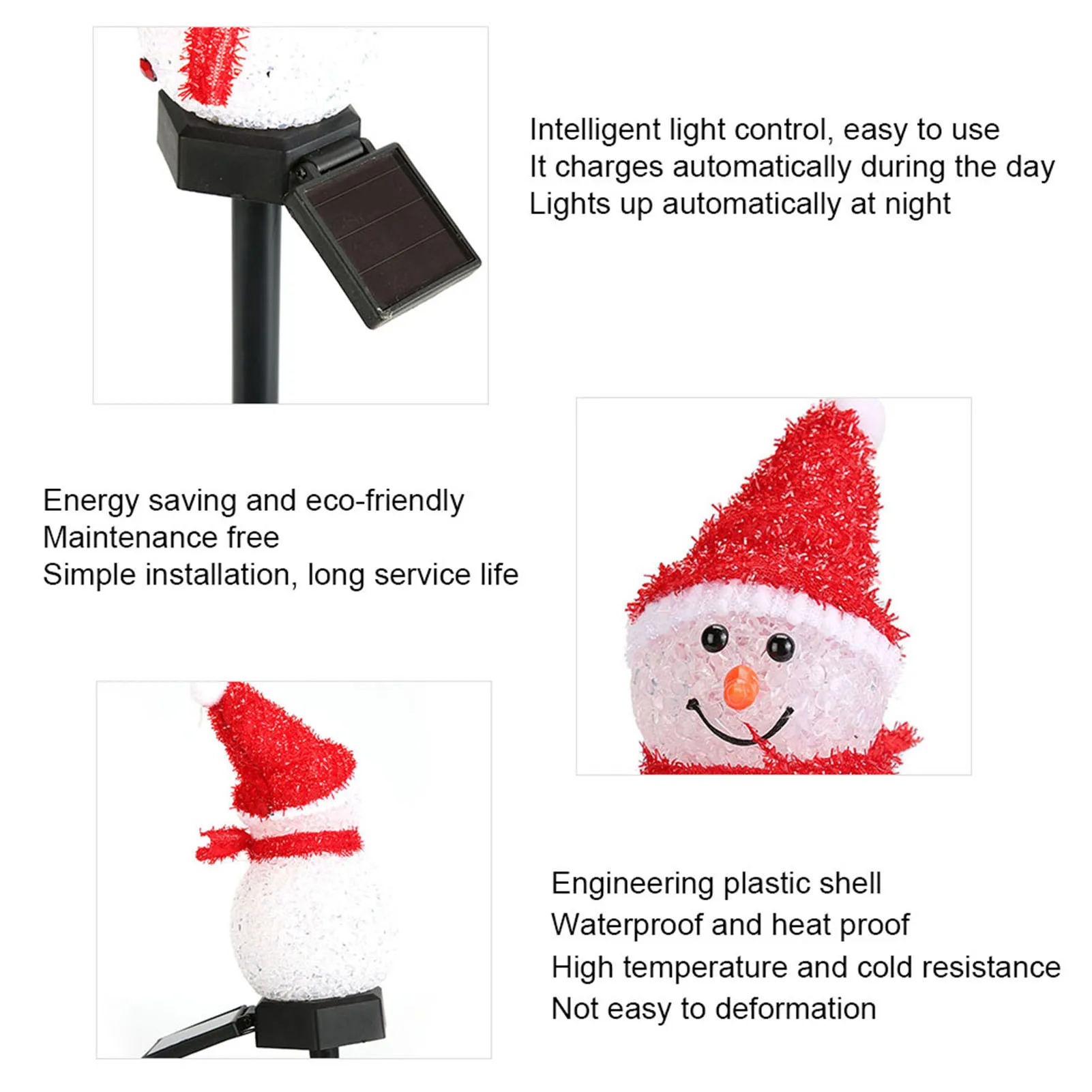 Christmas Decorations Light Solar Light Snowman Christmas Outdoor Solar Powered Stakes Light For Corridor Patio Lawn Decoration