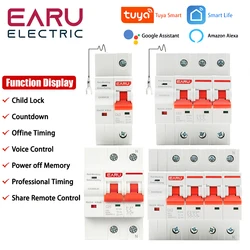 1P 2P 3P 4P TUYA APP WIFI Circuit Breaker Timer Voice Remote Control Smart Life Automatic Intelligent Interruptor WIFI Switch