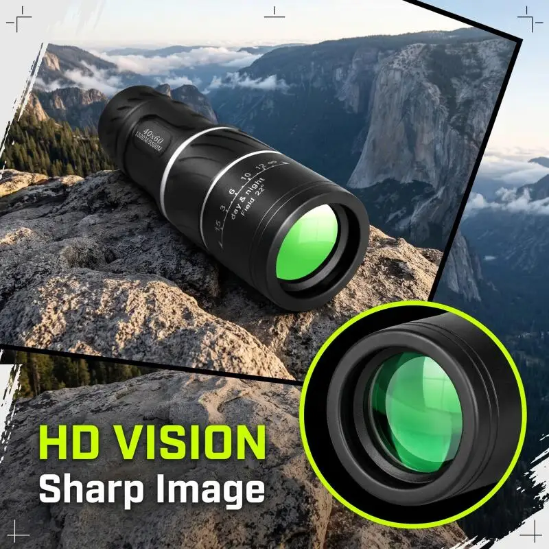 40X60 HD Monocular telescope Hunting Spotting Handheld For Tourism Sightseeing Concerts Fishing Sailing Portable Outdoor