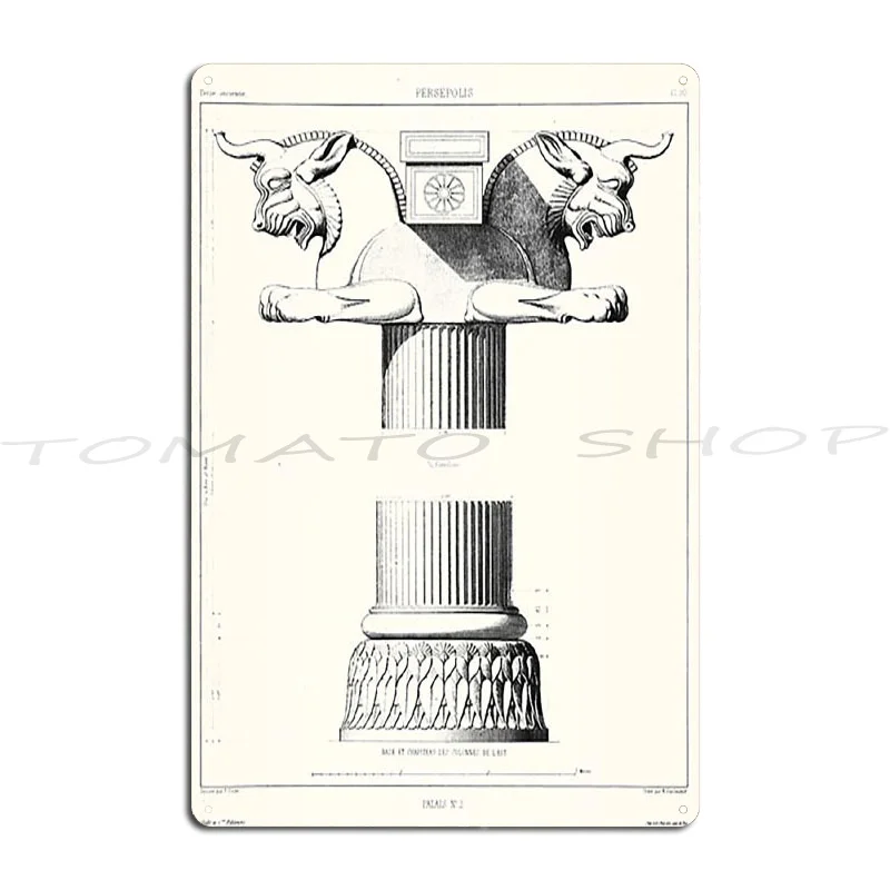 White Columns Of Gediminas Ionic Doric Tuscan Corinthian Column Bases Ruins Of Persepolis Metal Sign Poster
