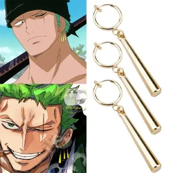 Japan Anime Roronoa Zoro Earrings Ear Clips for Women Men Cosplay Hoops/Stud Earrings Handmade Trinket Jewelry Gift