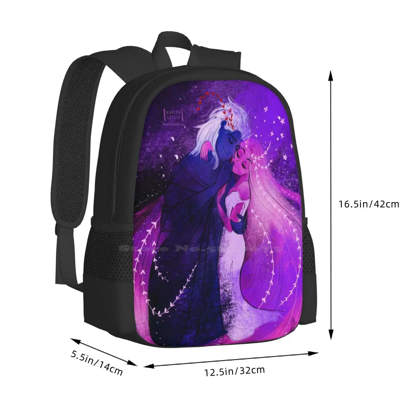 Hades & Persephone Lore Olympus Bolsa De Escola, Mochila De Grande Capacidade, Laptop Bag, Fan Art