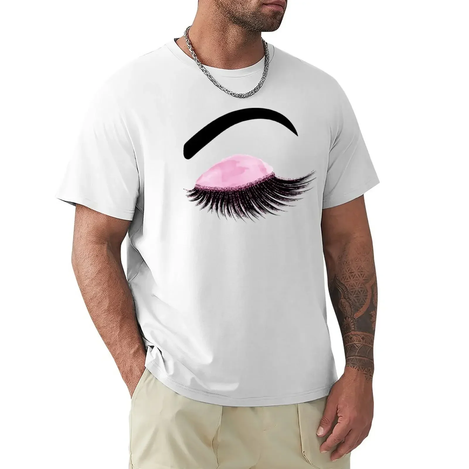 Watercolor eyelash with purple glitter T-Shirt tees boys whites anime tshirt tshirts for men