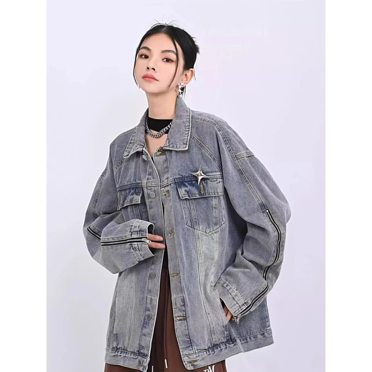 

Мужская джинсовая куртка в стиле ретро-американский вейд, весенний дизайн, модная, свободная, повседневная, универсальная, для пар