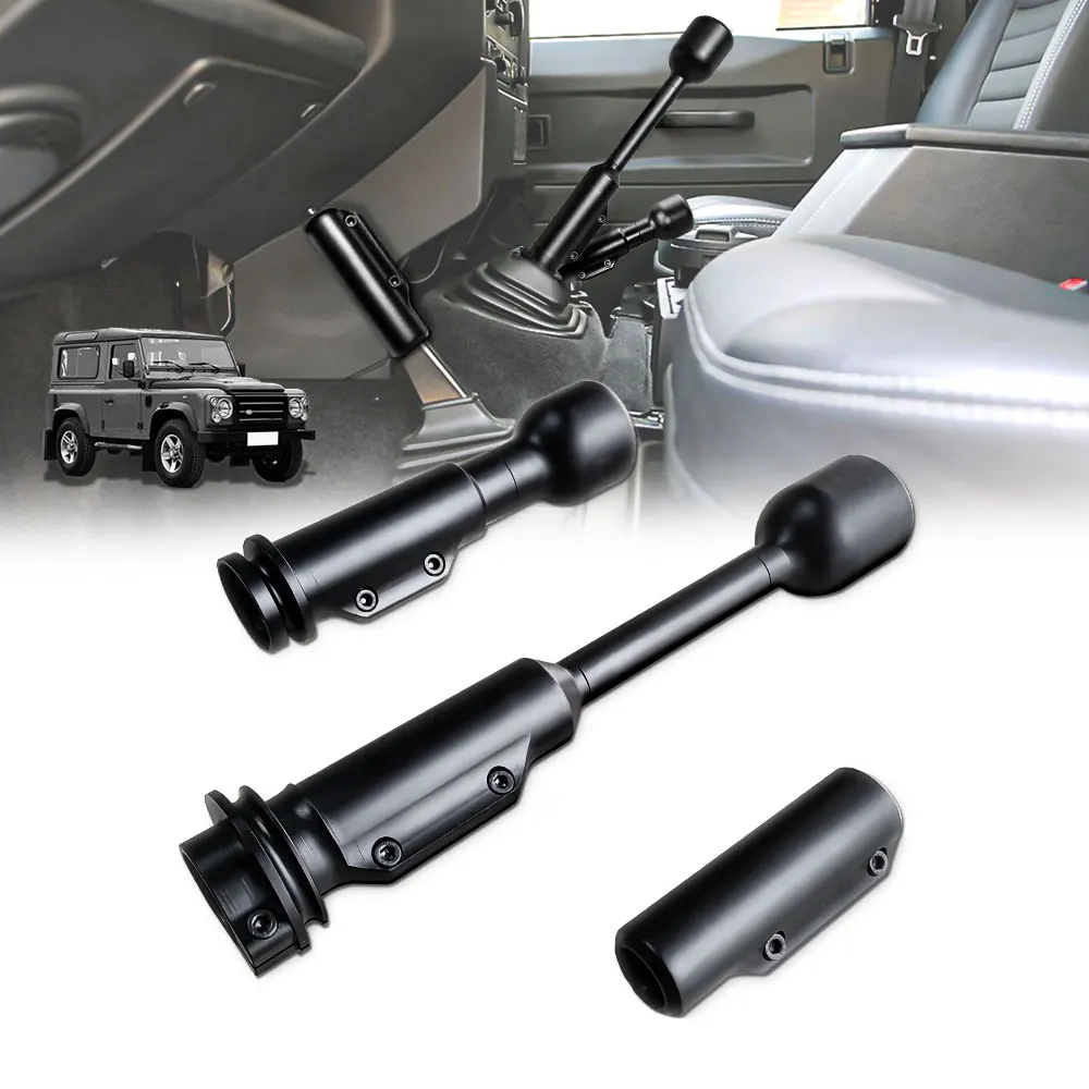 Silver Black Aluminum Gear Shift Handbrake Transfer Lever 3PCS Kit for   Defender Enhanced Durability & Premium Look