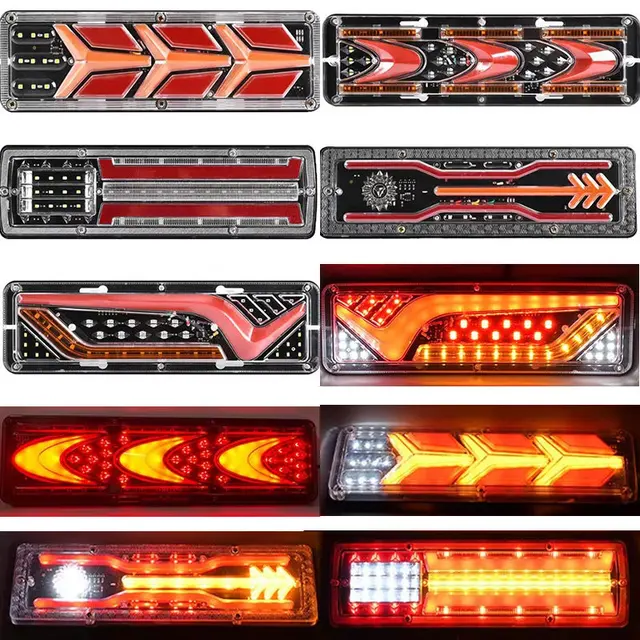 2szt 12V/24V Samochodowe tylne światła do przyczep samochodowych Samochodowe tylne światła LED do jazdy kierunkowskazów Tylne światła do samochodów ciężarowych Części tylnych świateł autobusowych