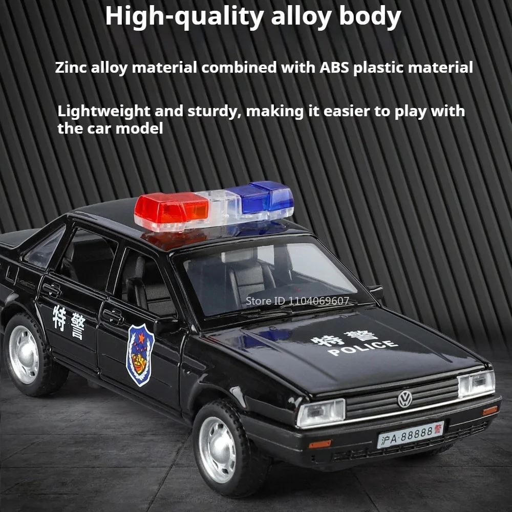 1:32 Santana X-trail Polizeiauto Modell Spielzeug Sound Licht Zurückziehen Türen Geöffnet Swat Miniatur Fahrzeug Modelle Metall Ornament Spielzeug