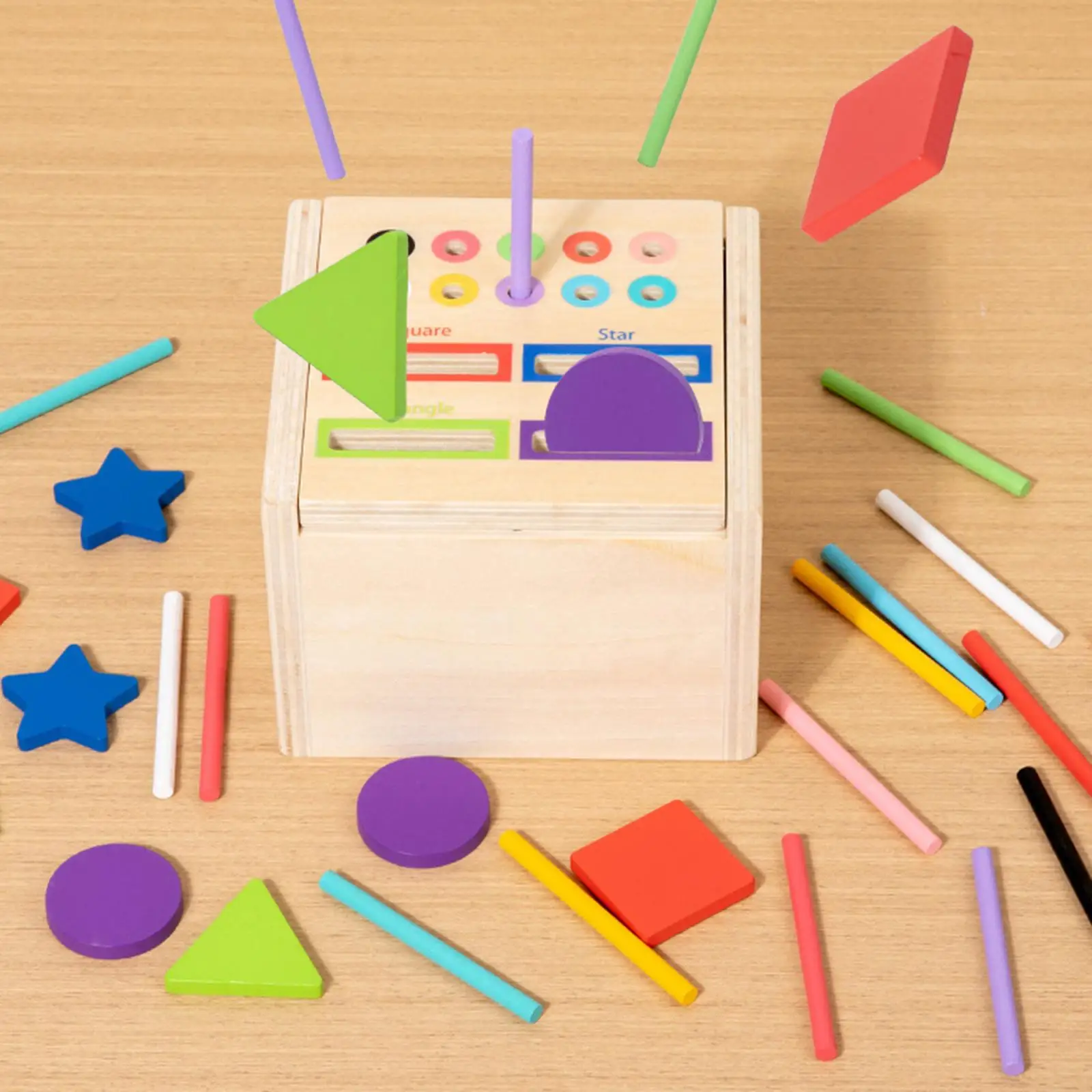 Cubo di smistamento della forma selezionatore di forma Montessori, gioco di abbinamento di riconoscimento del colore blocco di forma del cubo di attività del bambino per il regalo del giocattolo del partito