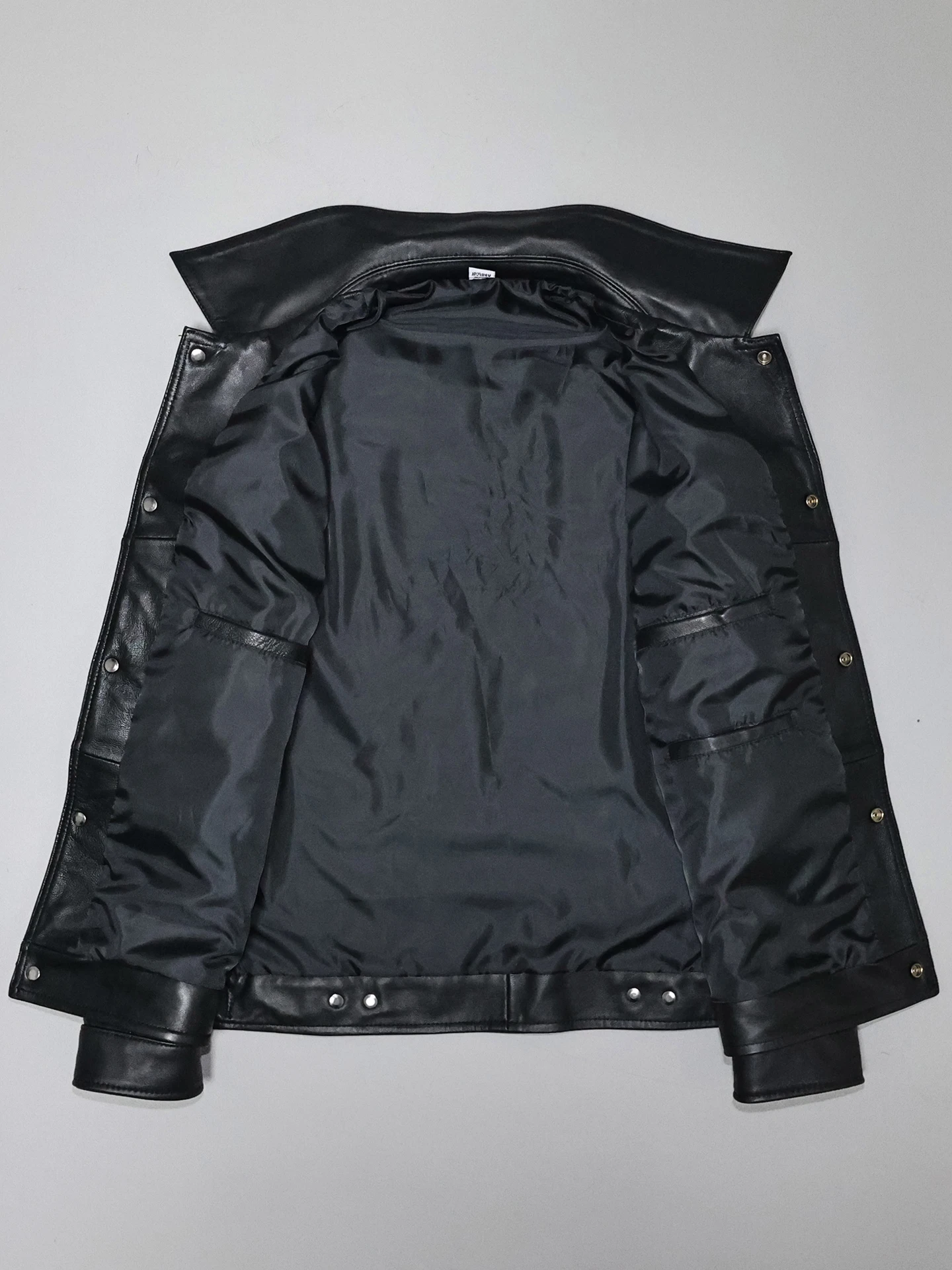 3xl Light Wash Distressed First Layer Sheep Leather Jacket Men's Pockets Silm Short Casual Lapel Denim Jacket Outwear Plus Size