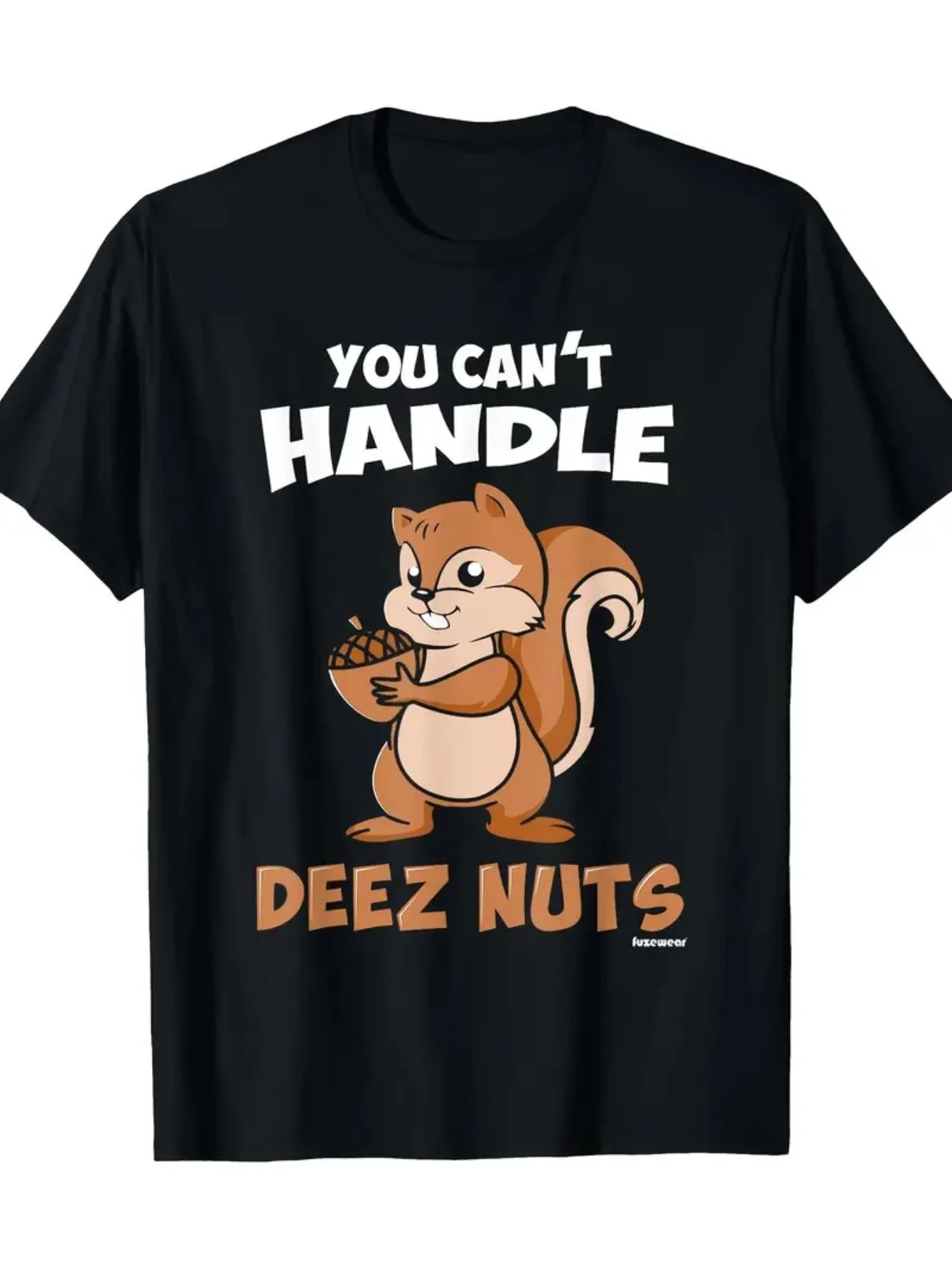 „You Can't Handle Deez Nuts“-Grafik-T-Shirt mit Rundhalsausschnitt für Damen, kurzärmelig, normale Passform, mittlere Stretch-Grafik-T-Shirts, Y2K