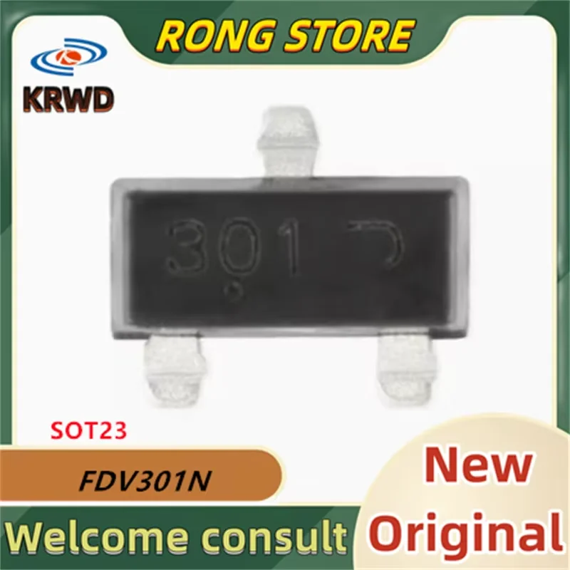 50PCS 301 3OI New and Original Chip IC FDV301N  FDV301 FD301 F301 SOT--23