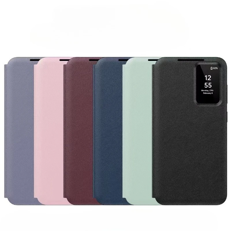 New Smart APP Sleep Awake Flip Cover For Samsung Galaxy S25 S24 S23 Ultra Plus Window View Flip-free Answer Calls Leather Cases