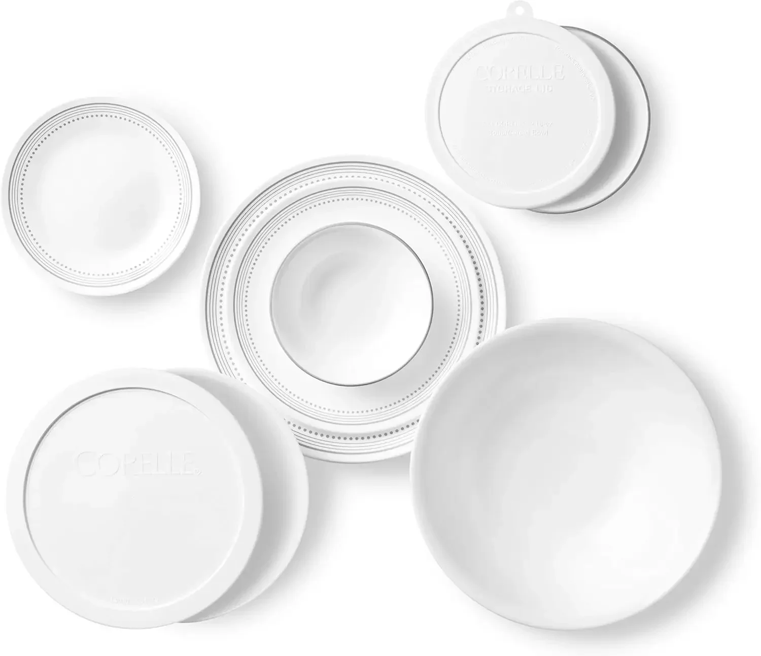 Corelle Vitrelle 78-Piece Service for 12 Dinnerware Set, Triple Layer Glass and Chip Resistant, Lightweight Round Plates and Bow