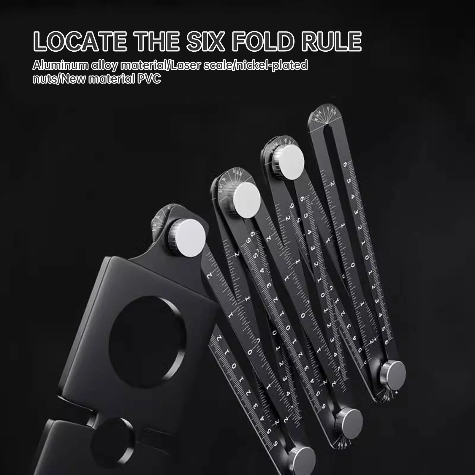 6 Fold Construction Angle Measuring Ruler Aluminum Alloy Perforated Mold Template Tool Locator Drill Guide Tile Hole