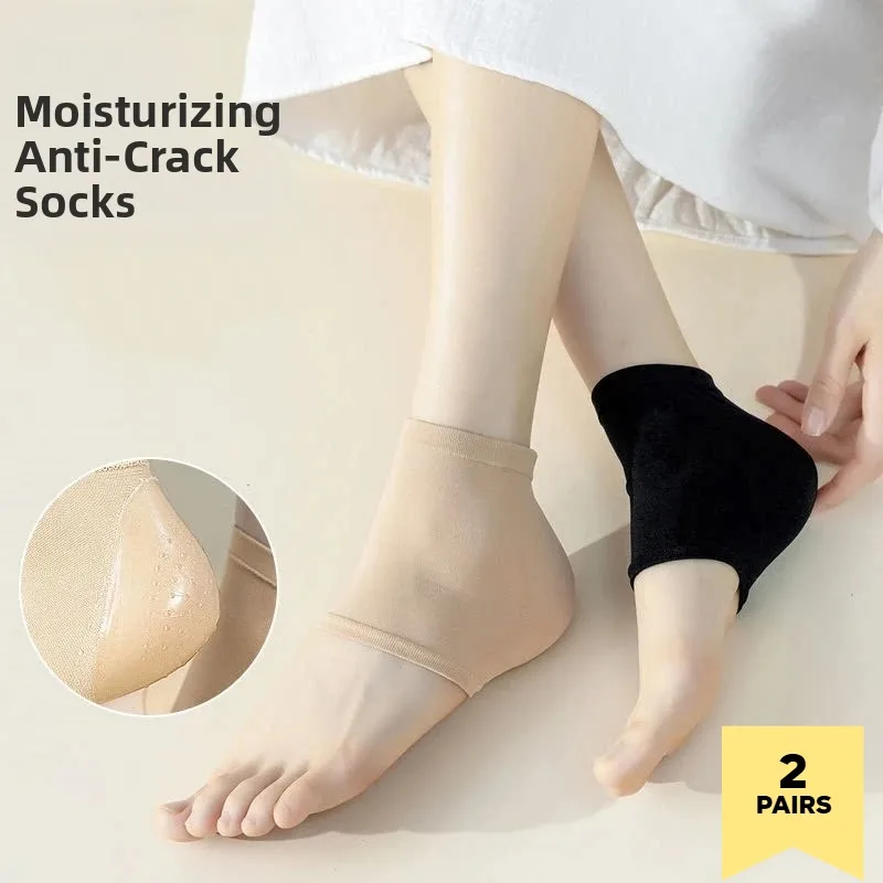 2 Pairs Upgraded High Elasticity Breathable Silicone Socks Ankle Protection Socks Ankle Support Brace Compression Heel Protector