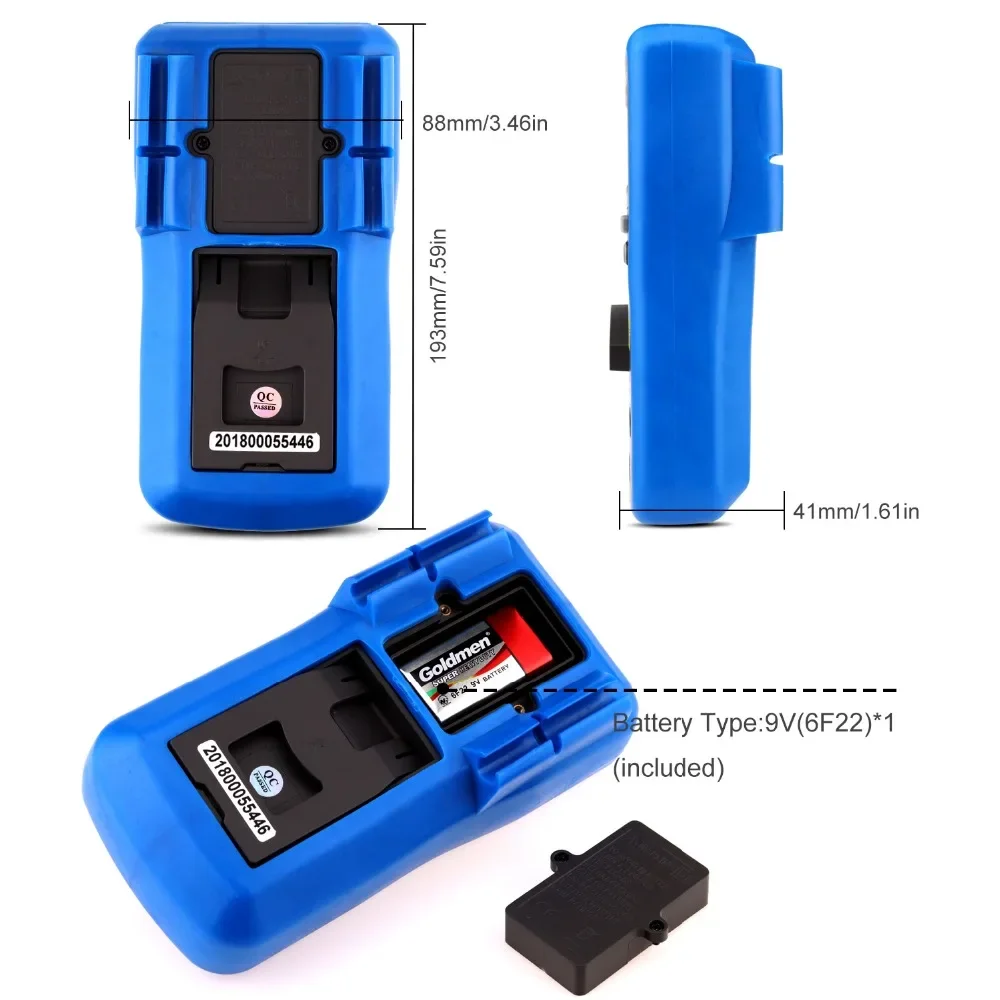 Holdpeak-プロフェッショナルデジタルマルチメータ、測定器、自動範囲、データ保持付きマルチメーター、バッテリーテスト、HP-90E