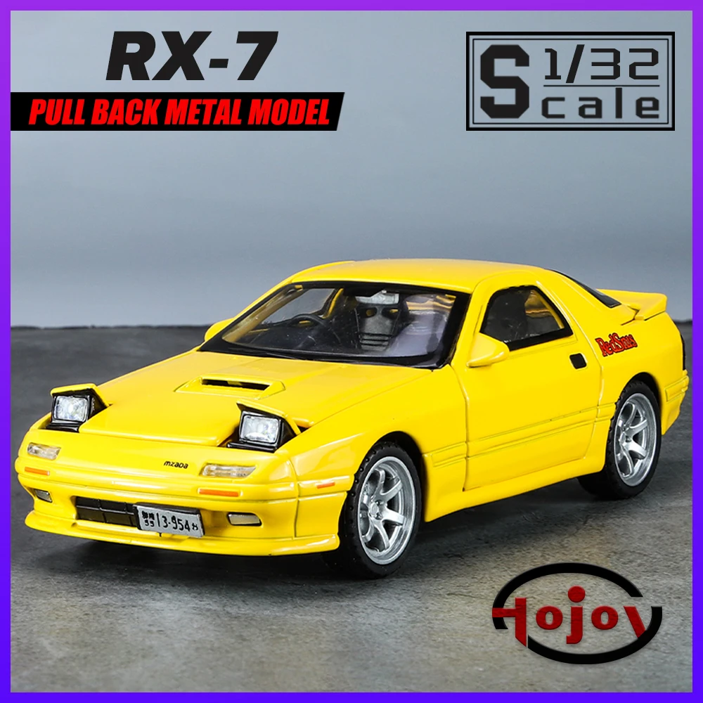 

Scale 1/32 Mazda RX-7 Metal Cars Toys Diecast Alloy Car Model Gift for Boys Children Kids Toy Vehicles Sound and Light Pull Back