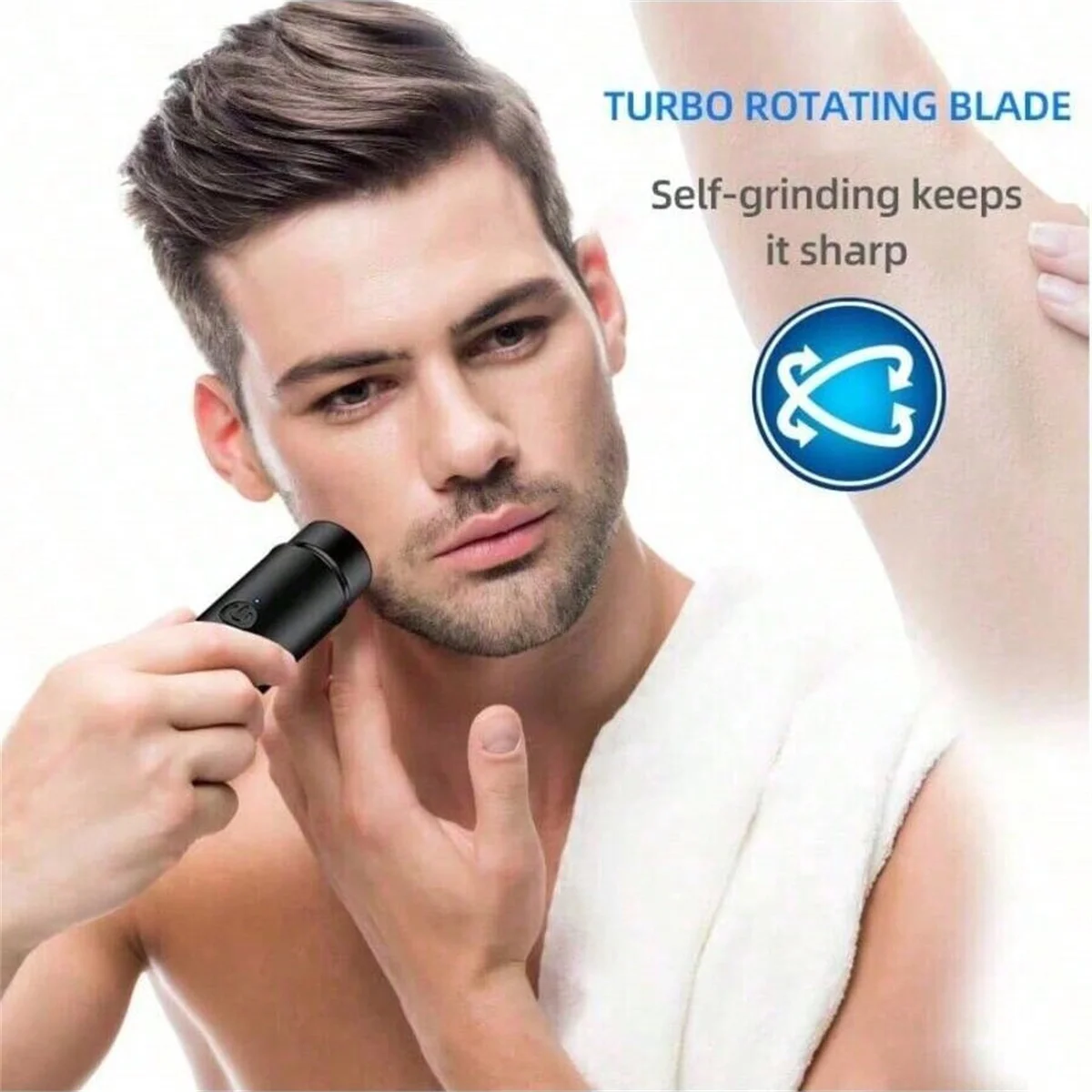 Mini portable electric shaver, self-service shaver, wireless charging type, suitable for eyebrows, upper and lower lips, cheeks,