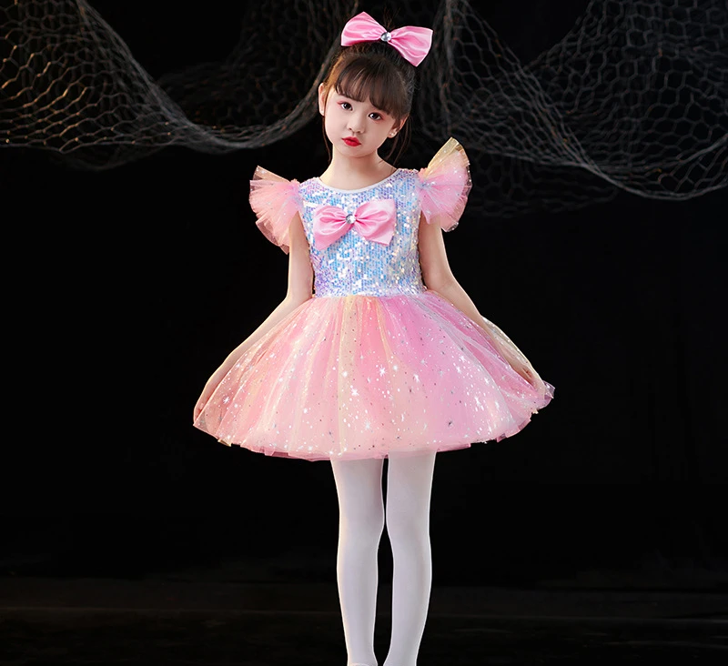 New Children's Girl Role-playing Dance Dress Costume Children's Performance Stage Dressing Set 3-piece Set