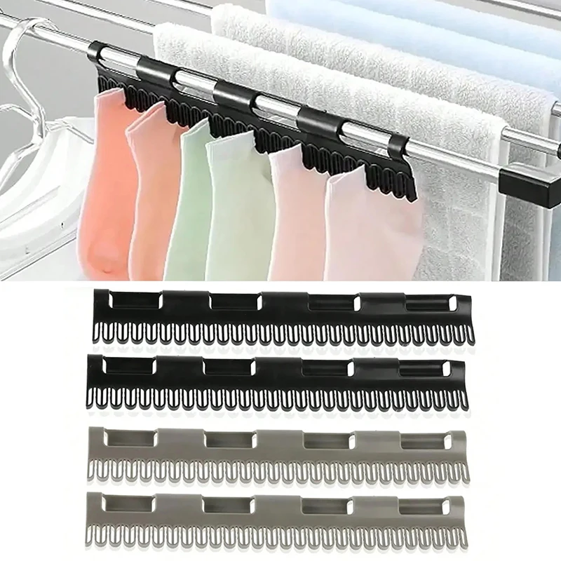 2 PCS Hanging Rod Sock Rack, Clothes Hanger Suitable For Drying Socks, Towels, Underwear And Other Small Clothing Items