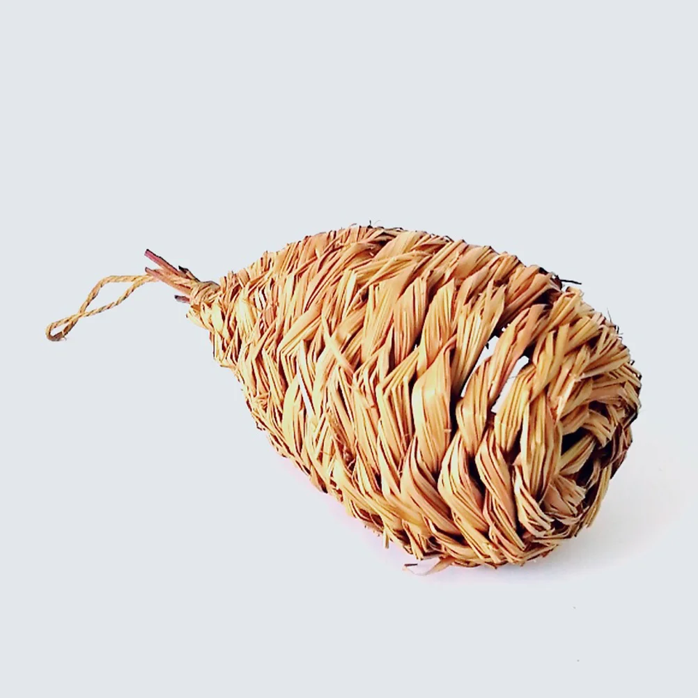 

Premium Grass Craft Bird Nest Hanging Living Room for Canary Parrot Lark Comfortable Safe Birds Bed Decor Bird Nest