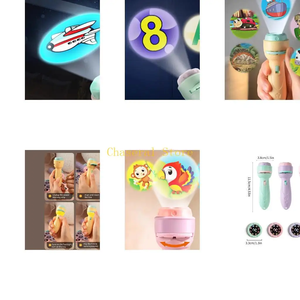 E7CE Interactive Projector Toy For Kids Slides 48 Pictures Early Learning Play