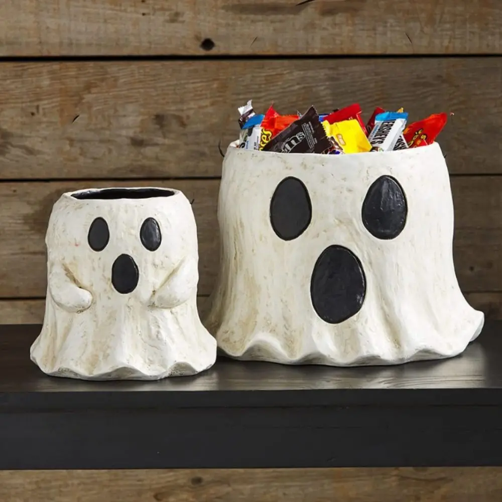 Gift Mud Pie Paper Mache Halloween Treat Buckets Resin Trick Or Treat Ghost Treat Buckets Cute Candy Buckets Holder