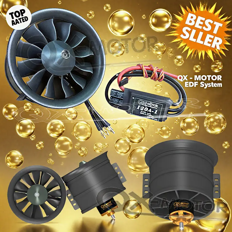 

QX-MOTOR 90 мм EDF Канальный вентилятор, обновленный комплект, 12 лопастей, 1200 кВ/1000 кВ/1450 кВ/1550 кВ QF3748/3758, двигатель 6S/12S ESC RC Jet Parts CW/CCW