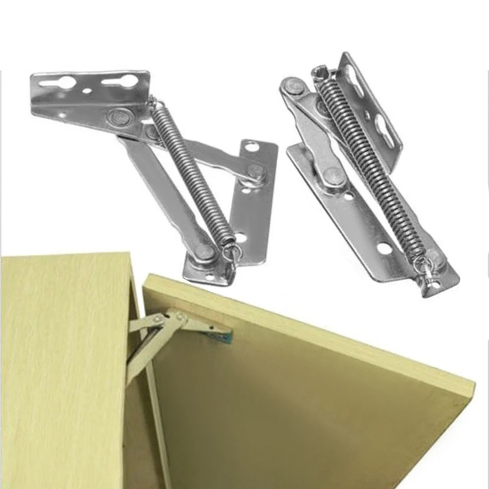 2pcs Folding Sofa Bed Spring Hinge 80 Degree Foldable Lifting Bracket Cabinet Door Lift Up Stay Flap Top Support Hinge Furniture