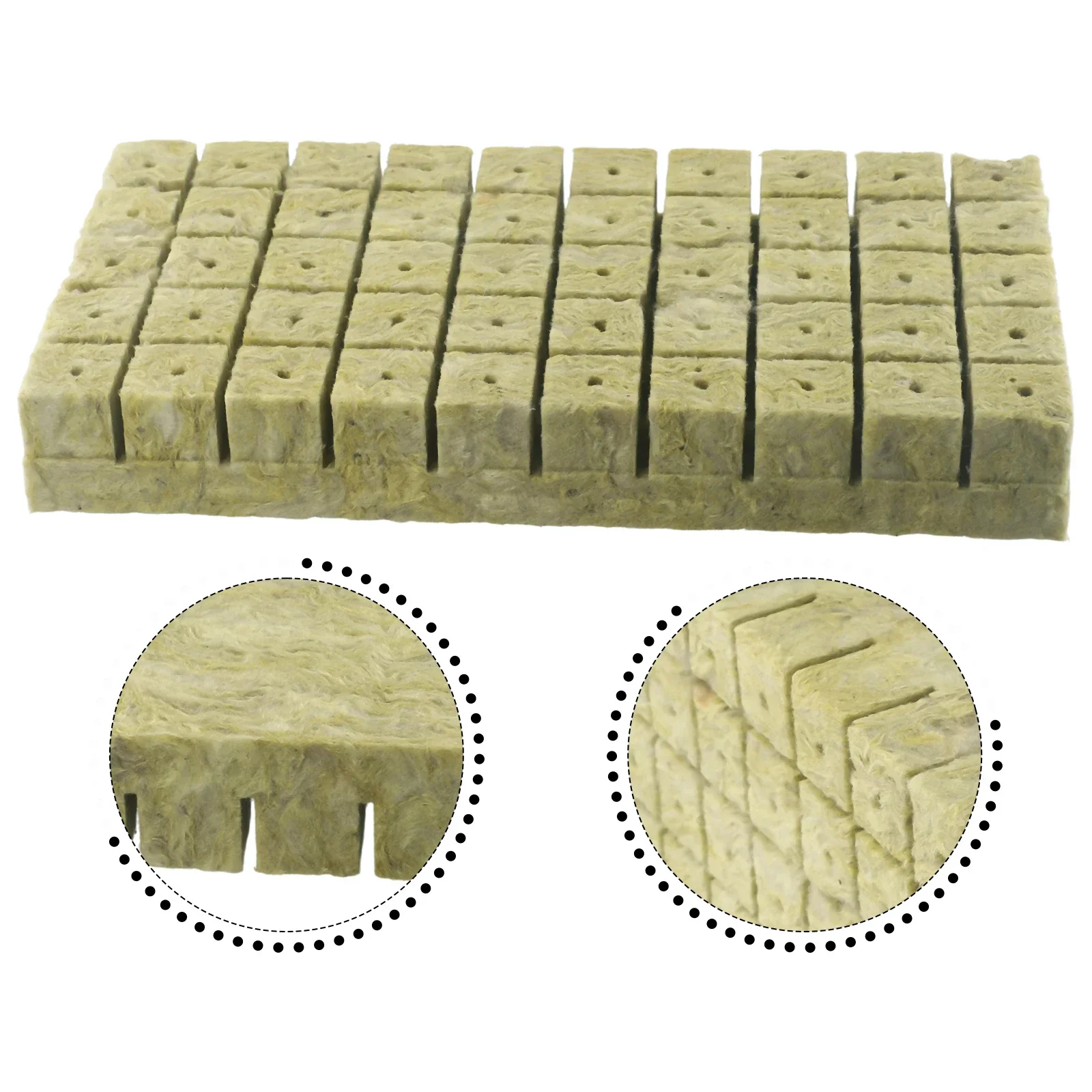 Spun Rock Fiber Grow Cubes For Cloning And Starting With Excellent Air Permeability Drainage And Moisture Control