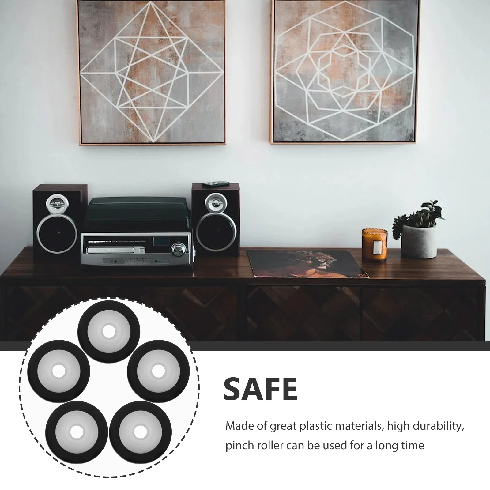 

5Pcs High Durability Pinch Roller Bearing Pulley for Audio Tape Recorder Cassette Deck Repair Maintenance Replacement