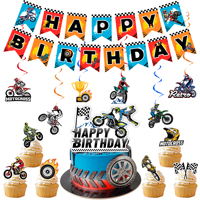 Dirt Bike Birthday Party Decorations, 20 Pcs Dirt Bike Party Supplies-Motorcycle Birthday Banner, Motocross Party Hangling Swils