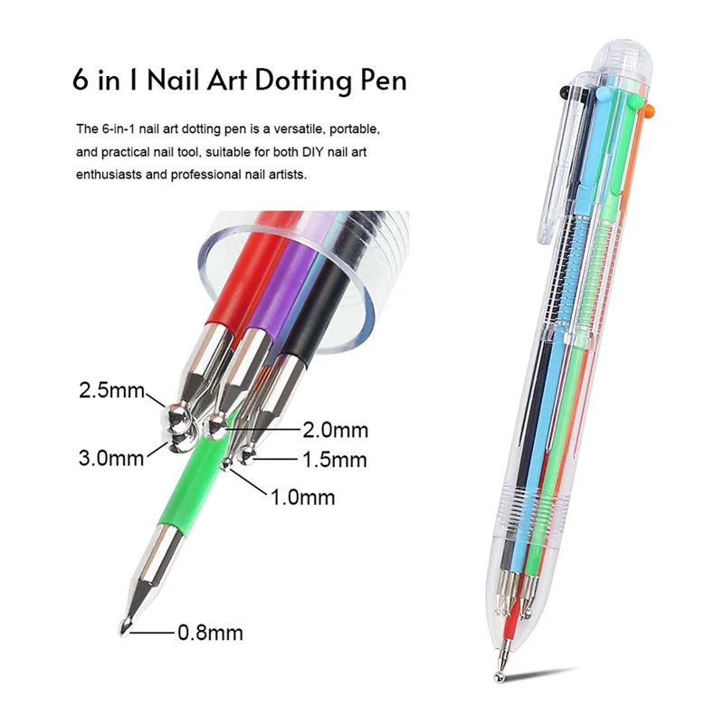 Dot Flower Outline Multi-Head Dotting Pen Nail Art Tool Dotting Pen Nail Art Pen Tip Dotting